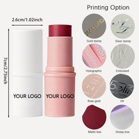 OEM 14 Warna Bentuk Bulat Single Face Cream Blush Stick Vegan Dengan Logo Anda, Saku, Travel, Grosir, Makeup Blush Vegan