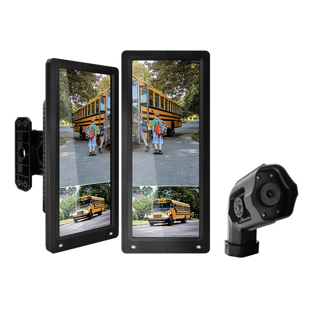 12.3 Inch Electronic Rear View Camera 2 Channel AHD 1080P IP68 Waterproof Night Vision Reverse Camera for Truck Bus Universal