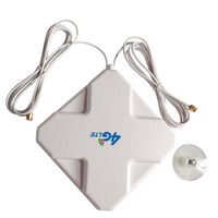 Antenne panneau omnidirectionnelle LTE 4 GHz 700-2700 MHz à double polarisation 30 dBi avec 2 connecteurs SMA et câble RG174 de 3 mètres