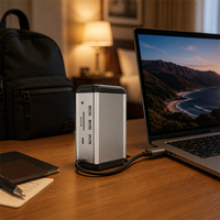 Station d'accueil Type-C 12 en 1 HDMI 2.0 VGA RJ45 SD TF Audio 3,5 mm PD100W USB 3.0 en alliage d'aluminium pour MacBook Ordinateur portable Vente en gros