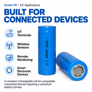 แบตเตอรี่ลิเธียมไอออนทรงกระบอก INR18500 1600mAh 3.7V แบบชาร์จได้ สำหรับอุปกรณ์เซ็นเซอร์ไร้สาย <span class=keywords><strong>IoT</strong></span> ในบ้านอัจฉริยะ OEM - Product Image 6
