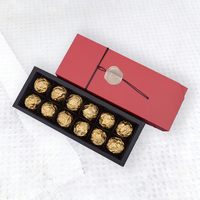 Boîte cadeau personnalisée, truffes, variété de chocolats, boîte d'emballage alimentaire, boîte cadeau de bonbons, échantillon 3D gratuit, effet d'affichage en 2 heures