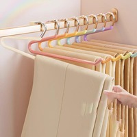K407 Cintres ouverts pour pantalons, jupes et jeans, en métal avec revêtement en caoutchouc antidérapant, pour femmes et hommes