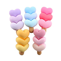 Fournitures d'usine : Artisanat en résine empilable en forme de cœur peint à la main, sucettes en forme de cœur, accessoires de décoration pour téléphone portable