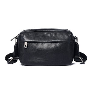 Men's Genuine Leather Crossbody <b>Bag</b> Black Durable Everyday Use - Product Image 5