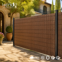 Couverture de balcon Kenda, protection de la vie privée, PVC brun 14 mm, simple face, résistante au vent, résistante aux UV, pour balcons, maisons, villas, cours arrière
