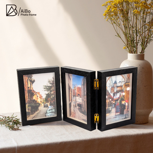 Bán buôn có thể gập lại bằng gỗ khung ảnh 4x6 5x7 MDF đôi và ba pcs Pet gia đình hình ảnh Tabletop hiển thị - Product Image 6