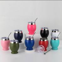 Tasse à maté argentin en acier inoxydable à double paroi de 12 oz avec logo personnalisé, cuillère Bombollia et paille