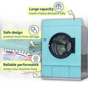 Séchoir à <span class=keywords><strong>linge</strong></span> commercial électrique pour hôtel, 100 kg, GPL, 50 kg, 70 kg, 130 kg, 150 kg - Product Image 2