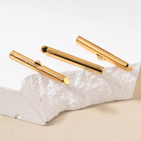 Connecteur de tube coulissant |   Embout en acier inoxydable PVD 18K avec boucle pour la fabrication de bijoux DIY (boucles d'oreilles, bracelets, colliers)