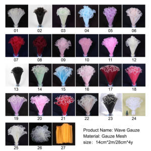 Emballage de bouquet DIY tendance : design festonné avec <span class=keywords><strong>gaze</strong></span> perlée, maille fixe imperméable en papier spécial - Product Image 6