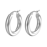 Boucles d'oreilles créoles tendance minimalistes pour femmes, plaquées or 18 carats, en acier inoxydable, bijoux de fête, articles de gros très demandés