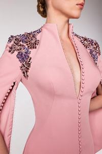 Vestido de Noche Largo con Abertura de Diamantes Único de AIMEISI Boutique, Vestido de Novia de Manga Larga para Mujer, Elegante - Product Image 3