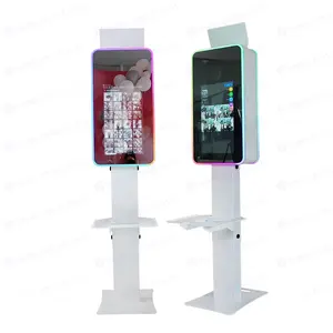 Selfie Magic Mirror Photobooth Camera Machine Wedding Party Events Vogue Photo Booth Kiosk With Printer LED Frame Flash Light