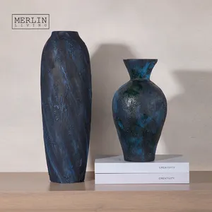 Merlin Living Ocean Handgemalte Ton vase für Wohnkultur Vase Malerei Hotel Dekoration Chaozhou Keramik Fabrik Großhandel