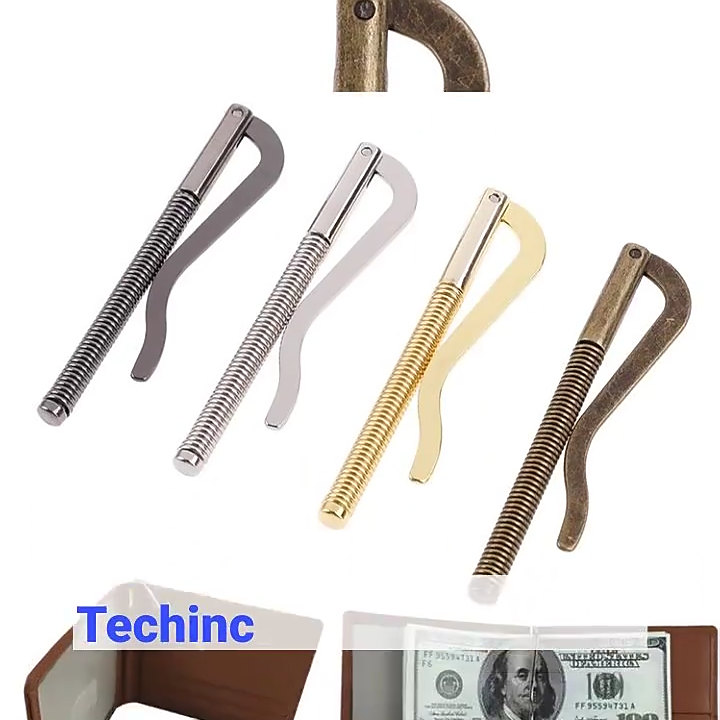 4 Pack Metal Bifold Money Clip Wallet Parts - Spring Clamp Cash Holder - View #4
