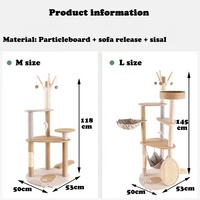 Planche à gratter en Sisal en forme de queue de chat mignon, grand chat, cadre d'escalade, arbre avec hamac pour chats d'intérieur