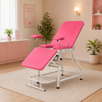 Chaise d'examen manuelle en lithothérapie avec marchepied rétractable et bassin en acier inoxydable pour clinique obstétricale et table de salle d'accouchement