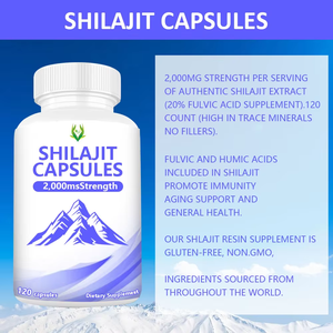 Hot Selling 2000MG Pure Shilajit Capsules Healthcare <b>Supplement</b> Promote Immunity Aging Support and Boost Energy Levels - Product Image 2