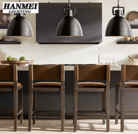 Lustre LED en laiton/acier, style américain, minimaliste, rétro, haut de gamme, hauteur réglable, luminaire de restaurant, 3 ans