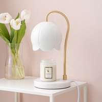 Vente en gros de lampe chauffe-bougies en forme de fleur romantique lampe de table chauffe-bougies à température réglable