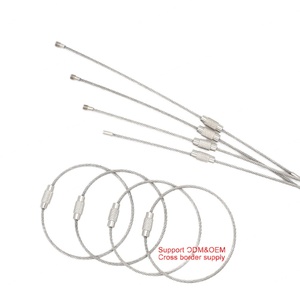Llavero de Cable de Acero Inoxidable Plateado Metálico EWANG - Product Image 1