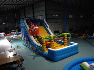 Thiết kế mới phổ biến trên mặt đất Chất lượng cao <span class=keywords><strong>Inflatable</strong></span> cá vàng trượt nước với hồ bơi cho trẻ em <span class=keywords><strong>PVC</strong></span> 15-person xách tay - Product Image 4