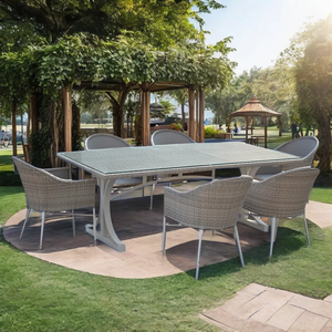 Thương Mại Ngoài Trời Đồ Nội Thất Vườn Mây <span class=keywords><strong>Wicker</strong></span> Bộ Bàn Ăn Và Ghế Patio Đồ Nội Thất - Product Image 5