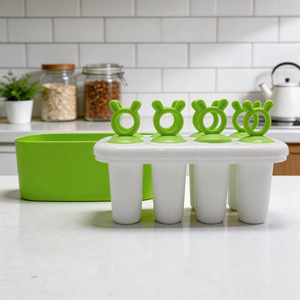 Molde de Plástico para Helados con 8 Compartimentos, Estilo Caricatura, para Hacer Helados Caseros, Apto para Congelador, Multicompartimentos - Product Image 4