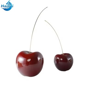 Sculpture <span class=keywords><strong>de</strong></span> bureau moderne et simple <span class=keywords><strong>de</strong></span> style européen, en fibre <span class=keywords><strong>de</strong></span> verre, peinte à la main, grand modèle, thème crème glacée et fruits, avec décoration cerise, luxe léger - Product Image 2
