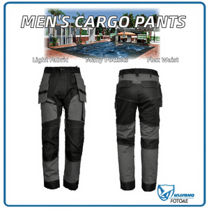 <b>Men's</b> High Street Style Cargo Pants High Quality 100% Cotton Lightweight Elastic Waist Multi-Pockets <b>Work</b> <b>Trousers</b> Straight - Product Image 2