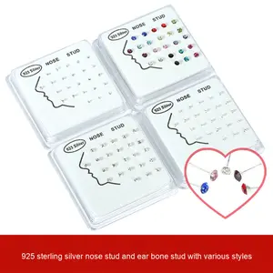 24 piezas de alta calidad de garra de diamante blanco Invisible pequeño oreja Stud Zircon <span class=keywords><strong>labios</strong></span> <span class=keywords><strong>en</strong></span> caja delgada nariz Stud moda <span class=keywords><strong>Piercing</strong></span> joyería - Product Image 3