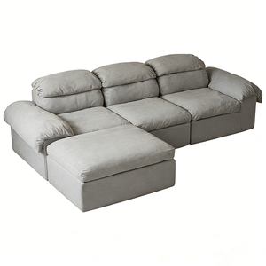 Sofá en Forma de L, Comprimido al Vacío, de Espuma Completa, Diseño Moderno y Simple, Combinación de Telas <span class=keywords><strong>Modulares</strong></span> <span class=keywords><strong>para</strong></span> Sala de Estar en Apartamentos Pequeños - Product Image 2