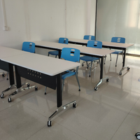 Table de formation pliable moderne gris foncé avec pieds en acier réglables – Mobilier modulaire pour bureaux et salles de classe (hôpitaux et écoles)