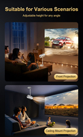 Proyector Portátil Inteligente para el Hogar con Sistema Android 13, Resolución 720P, Aplicaciones Integradas, Altavoz, WiFi, Bluetooth, 240 ANSI, 4K LCD, para Uso en Interiores y Exteriores