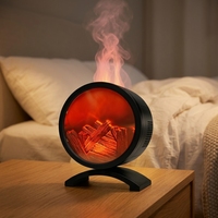 Diffuseur d'aromathérapie à flamme électrique et humidificateur ultrasonique avec télécommande pour salon, chambre, maison et hôtel