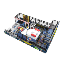 Équipement de terrain de jeux intérieur sur le thème de l'espace avec trampoline, piscine à balles, toboggan spatial, parcours d'obstacles, jeux souples, personnalisable pour enfants