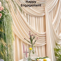 Lumière de célébration de mariage pour tissu extensible coloré, tissu décoratif de plafond crème pour arrangement d'anniversaire, soie de lait