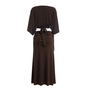 Viviblook Y26ST216 Women Summer <b>Set</b> New Solid Color <b>Sexy</b> V-Neck Crop Top Skirt Two Piece Casual <b>Set</b> - Product Image 6
