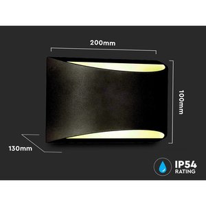 Lampada da Parete LED 10W Corpo Nero 4000K IP54 Doppio Fascio Luminoso Su-Giù Forma Mezza Luna SKU-218684 - Product Image 3