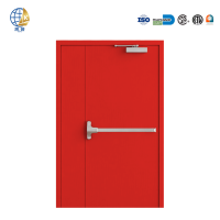 Puerta cortafuegos de salida de emergencia con clasificación de resistencia al fuego de 120 minutos, de doble hoja desigual, tamaño personalizado, fabricada a medida, proveedor