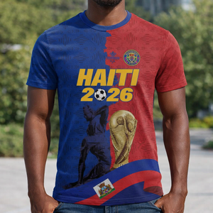 Haitiaans 2026 Koup Di Mond Custom AYITI voetbal trainings T-shirt heren ademend snel drogend O-hals voetbal shirt met korte mouwen - Product Image 2
