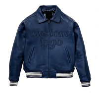 Veste d'hiver pour homme de haute qualité, en cuir imperméable, avec patch brodé personnalisé en chenille, style varsity
