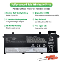 Batterie d'ordinateur portable 2026 L18L3P73 4345mAh la plus vendue pour HP ThinkPad T490 T495 P43S T14 P14S Gen1 Gen2 – Batterie de remplacement pour ordinateur portable