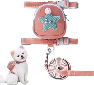 Mềm Vest Phong Cách Sang Trọng Dễ Thương Mùa Hè Màu Sắc Rắn Gấu Bông Có Thể Điều Chỉnh Nylon Con Chó Thỏ Mèo Khai Thác Dây Xích Thiết Lập Cho Nhỏ Giống - Product Image 2
