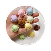 Kawaii Mini Charms palla gelato modello resina Charm estate abbellimento cibo fresco decorazione telefono accessori per Scrapbooking