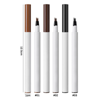 Crayon à sourcils liquide ultra-fin à quatre pointes, résistant à l'eau et à la transpiration, anti-bavures, longue tenue, pour sourcils naturels, sans logo