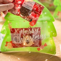 Sac cadeau de Noël pour bonbons chocolat Cookie Nougat Biscuit emballage arbre cadeau Santa fermeture éclair sac d'emballage Transparent