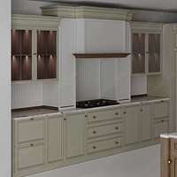 Meubles de cuisine classiques en forme de L de haute qualité avec îlot cuisine garde-manger armoire Villa armoires de cuisine en bois personnalisées