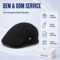 Casquette plate ajustable multi-textures noir pur avec boucle bronze pour hommes et femmes, style minimaliste, idéale pour les occasions décontractées ou les fêtes, vente en gros